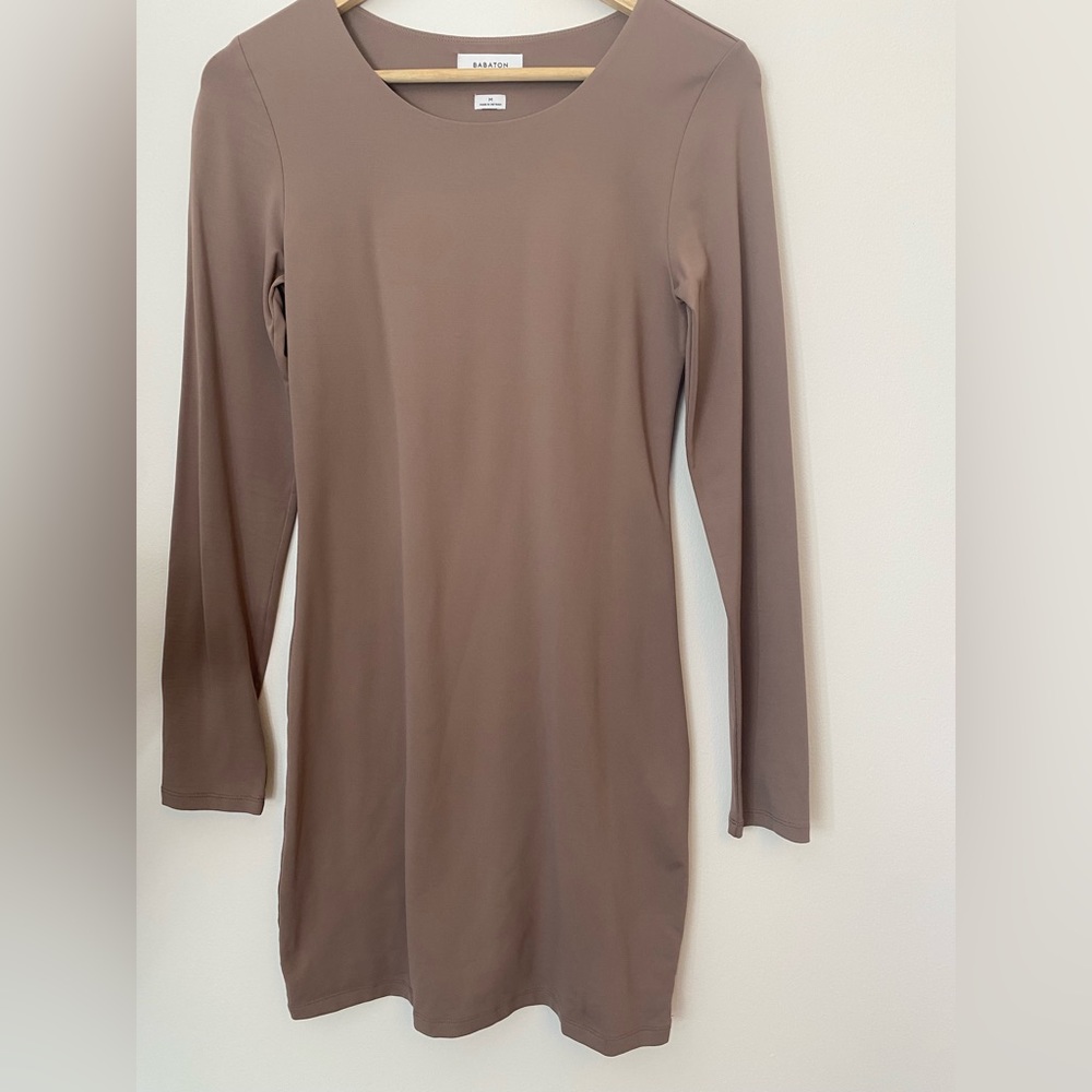 Aritzia Babaton Long Sleeve Nude Contour Dress